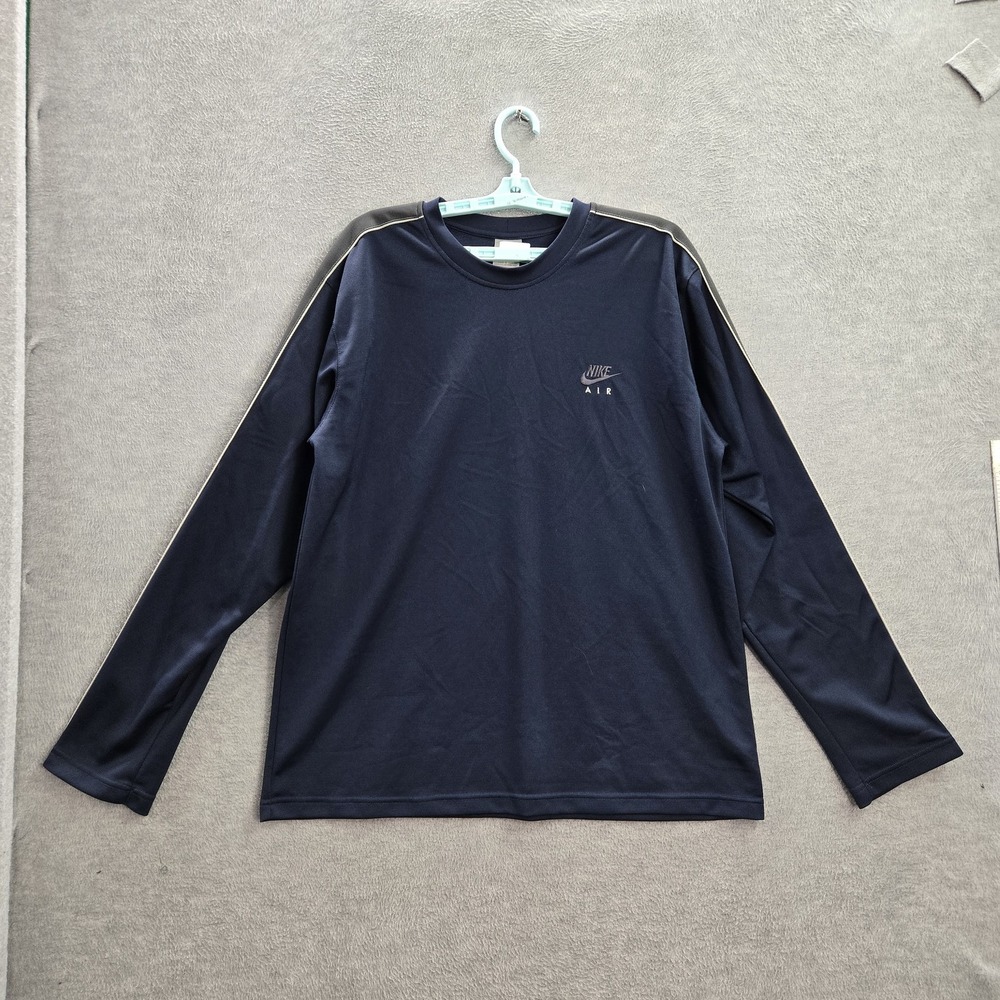 VINTAGE Nike Air Men Shirt XL Blue‎ Air Logo Embroidery Activewear Y2K